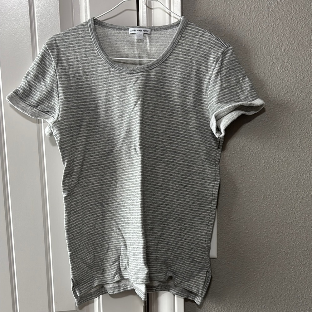 James perse Gray Striped Women's Top
